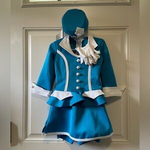Weissman Blue and White Retro Flight Attendant Dance Costume Set